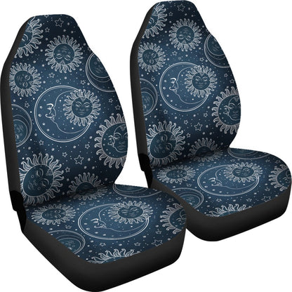 Sun Moon Tattoo Design Themed Print Universal Fit Car Seat Covers
