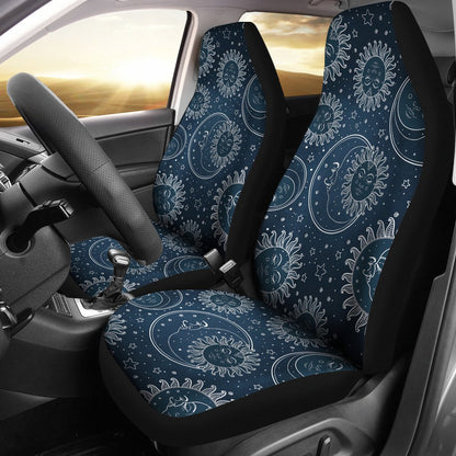Sun Moon Tattoo Design Themed Print Universal Fit Car Seat Covers