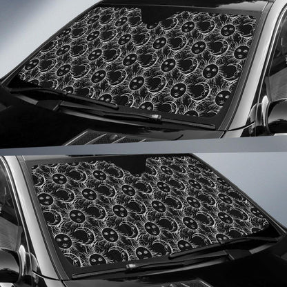 Sun Moon White Design Themed Print Car Sun Shade For Windshield