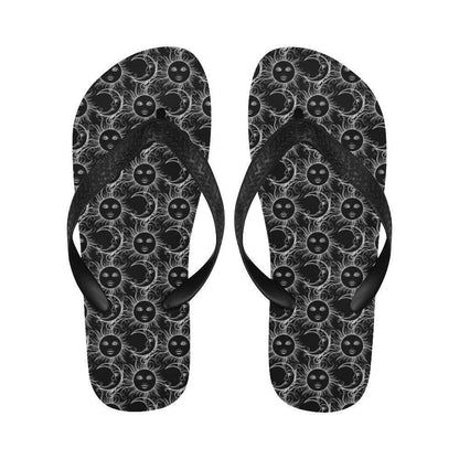 Sun Moon White Design Themed Print Flip Flops-JTAMIGO.COM