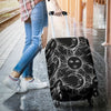Sun Moon White Design Themed Print Luggage Cover Protector