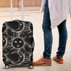 Sun Moon White Design Themed Print Luggage Cover Protector