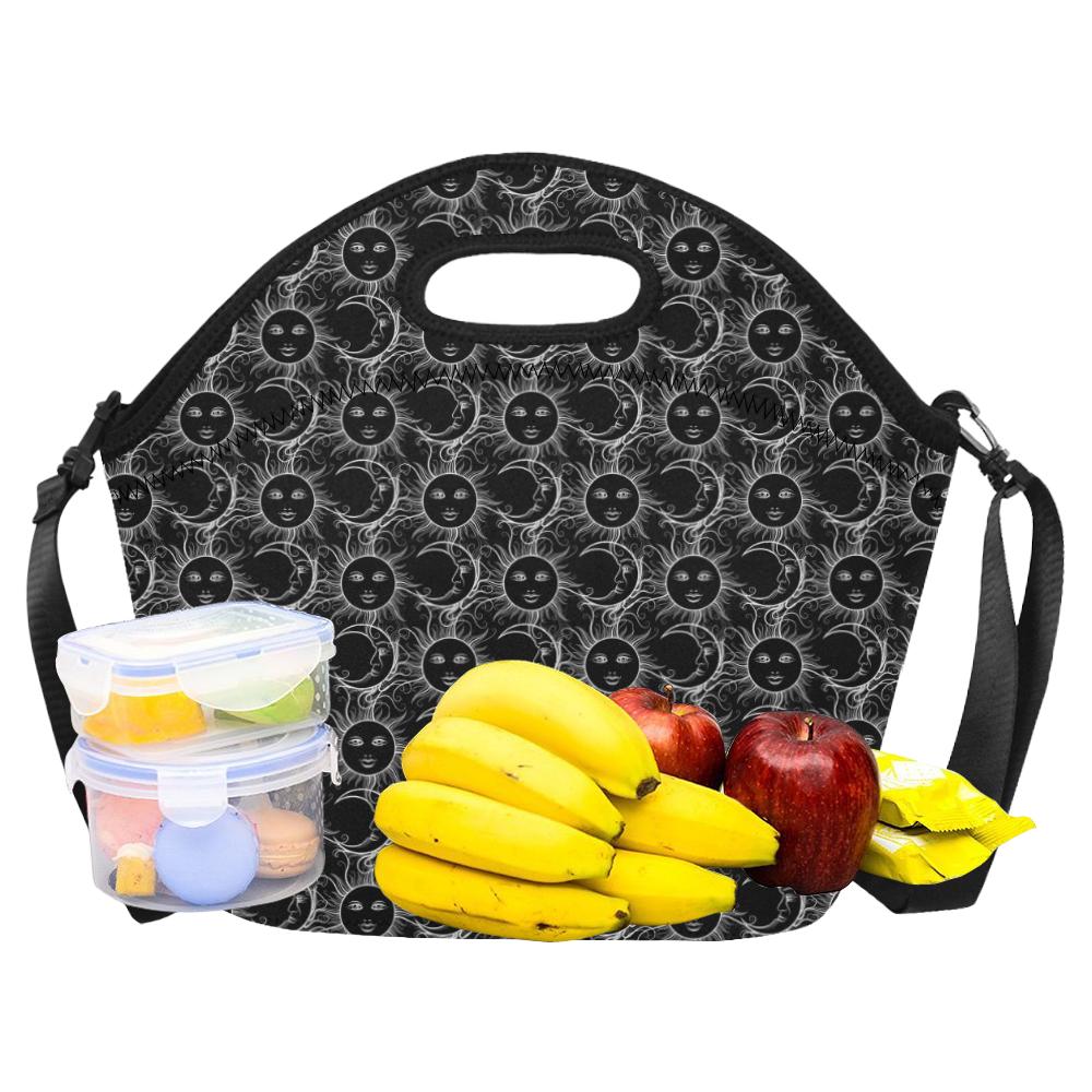 Sun Moon White Design Themed Print Neoprene Lunch Bag (Model 1669)(Large)-JTAMIGO.COM