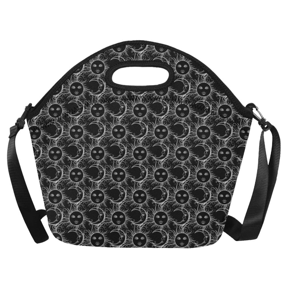 Sun Moon White Design Themed Print Neoprene Lunch Bag (Model 1669)(Large)-JTAMIGO.COM
