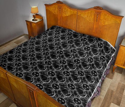 Sun Moon White Design Themed Print Premium Quilt-JTAMIGO.COM