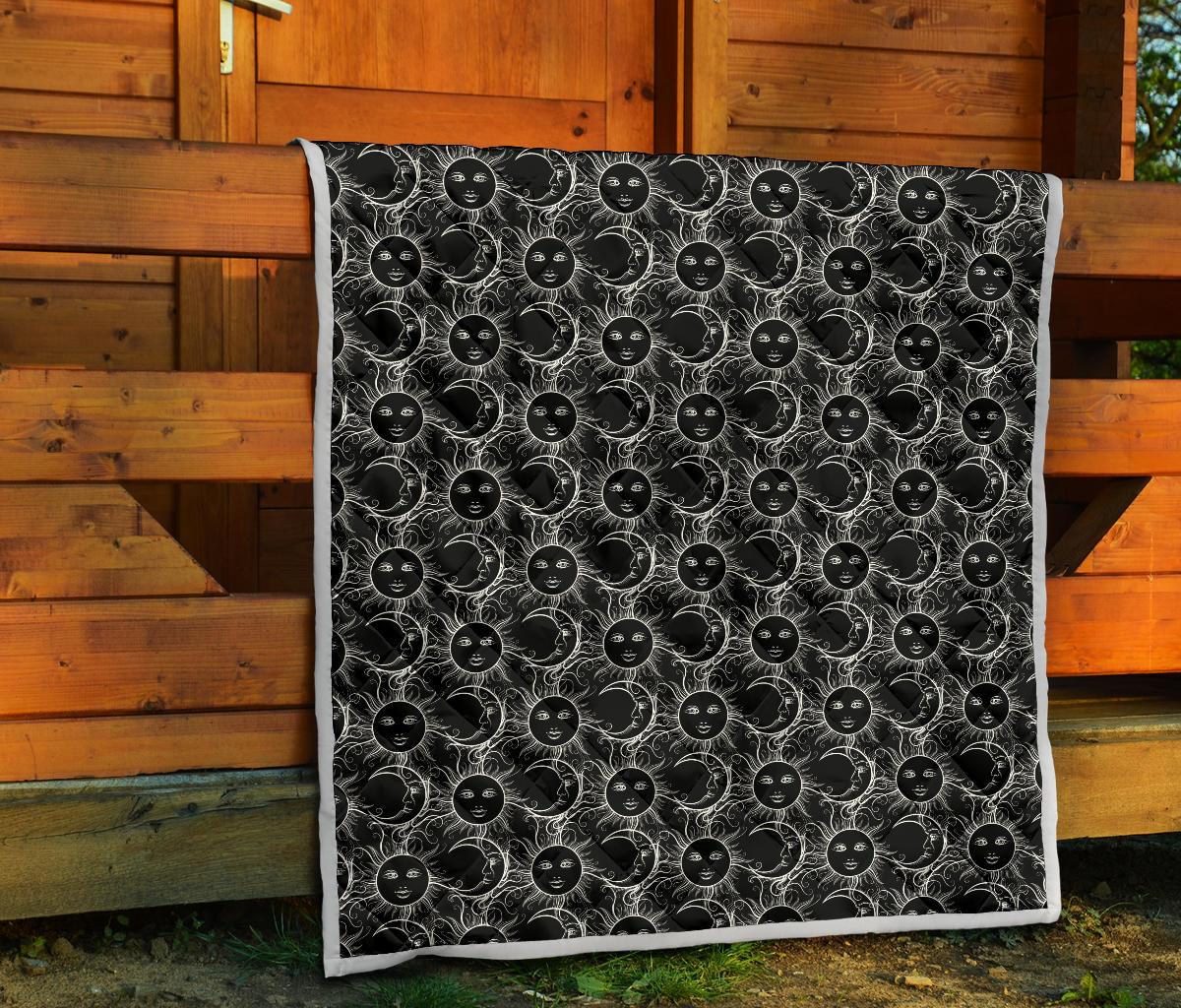 Sun Moon White Design Themed Print Premium Quilt-JTAMIGO.COM