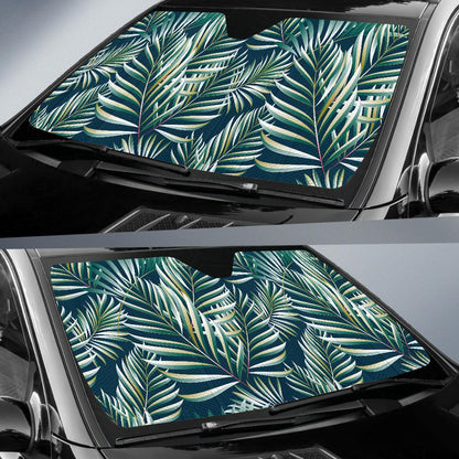 Sun Spot Tropical Palm Leaves Hower Curtain Car Sun Shade For Windshield