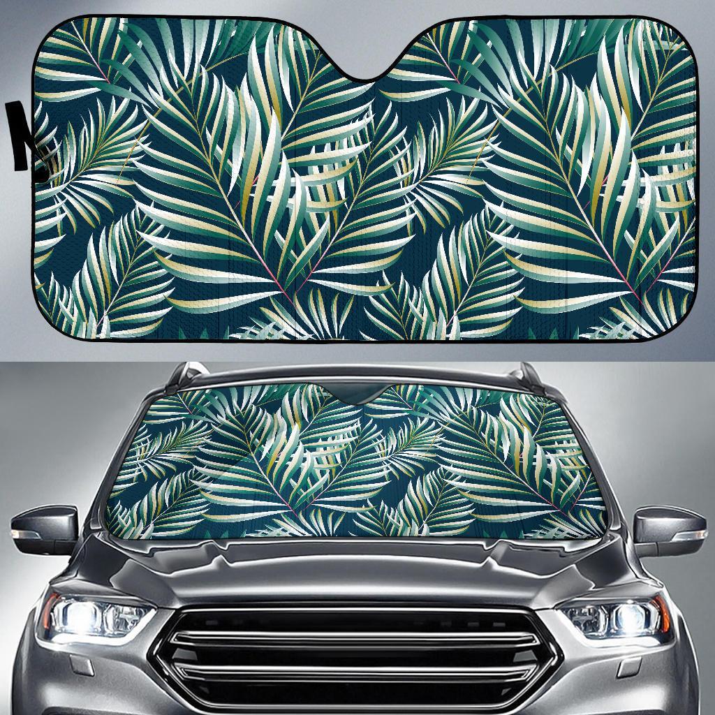 Sun Spot Tropical Palm Leaves Hower Curtain Car Sun Shade For Windshield
