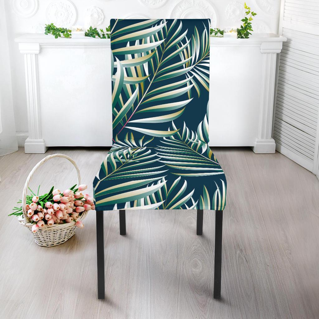 Sun Spot Tropical Palm Leaves hower Curtain Dining Chair Slipcover-JTAMIGO.COM