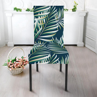 Sun Spot Tropical Palm Leaves hower Curtain Dining Chair Slipcover-JTAMIGO.COM