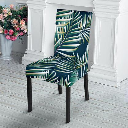 Sun Spot Tropical Palm Leaves hower Curtain Dining Chair Slipcover-JTAMIGO.COM