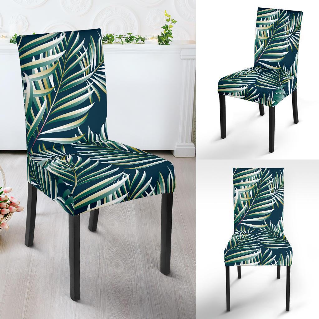Sun Spot Tropical Palm Leaves hower Curtain Dining Chair Slipcover-JTAMIGO.COM