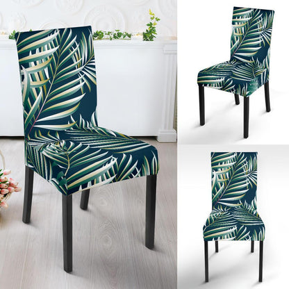 Sun Spot Tropical Palm Leaves hower Curtain Dining Chair Slipcover-JTAMIGO.COM