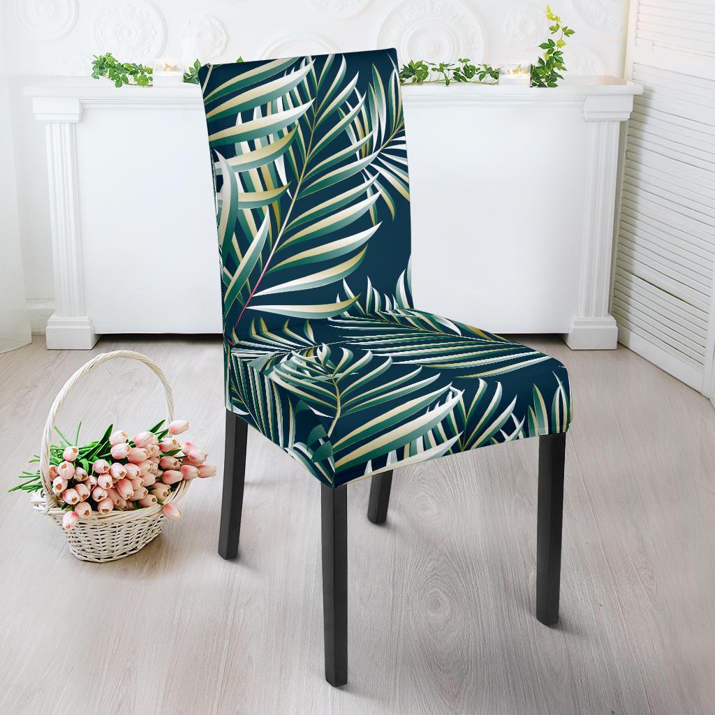 Sun Spot Tropical Palm Leaves hower Curtain Dining Chair Slipcover-JTAMIGO.COM