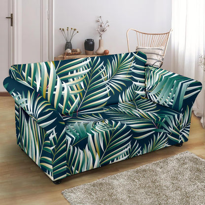 Sun Spot Tropical Palm Leaves hower Curtain Loveseat Slipcover-JTAMIGO.COM