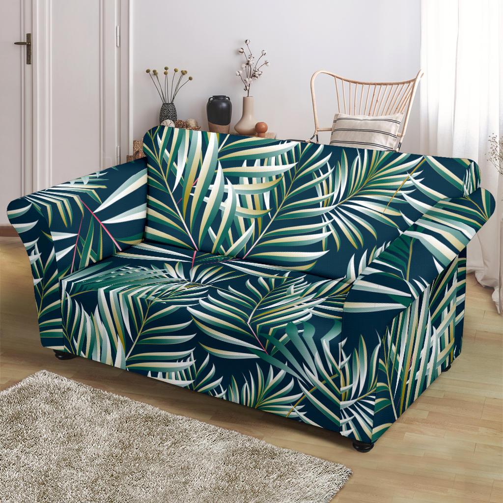 Sun Spot Tropical Palm Leaves hower Curtain Loveseat Slipcover-JTAMIGO.COM