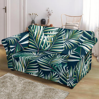 Sun Spot Tropical Palm Leaves hower Curtain Loveseat Slipcover-JTAMIGO.COM