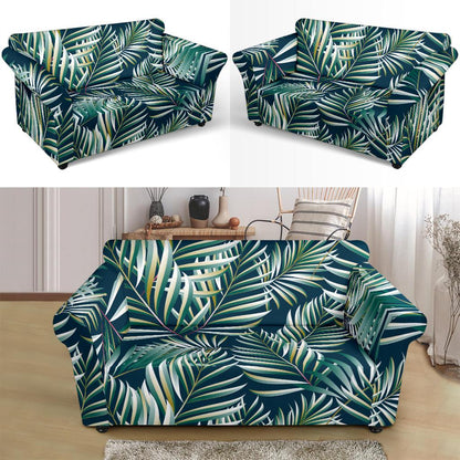 Sun Spot Tropical Palm Leaves hower Curtain Loveseat Slipcover-JTAMIGO.COM