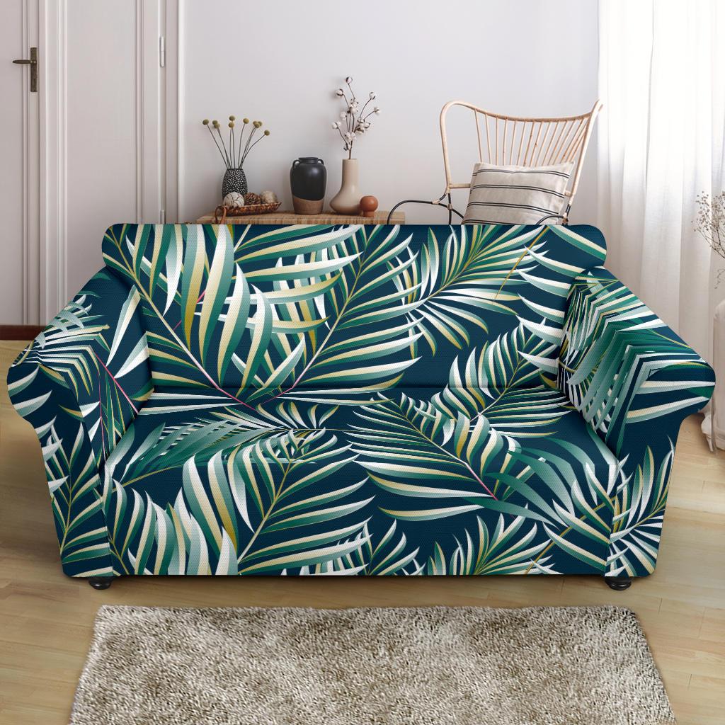 Sun Spot Tropical Palm Leaves hower Curtain Loveseat Slipcover-JTAMIGO.COM