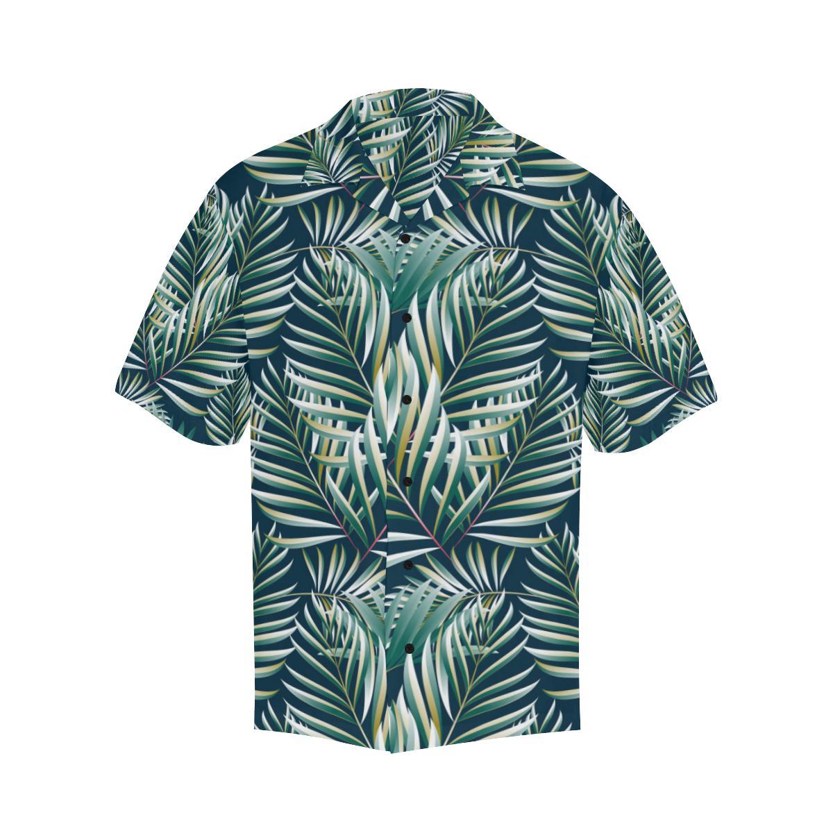 Sun Spot Tropical Palm Leaves hower Curtain Men Aloha Hawaiian Shirt