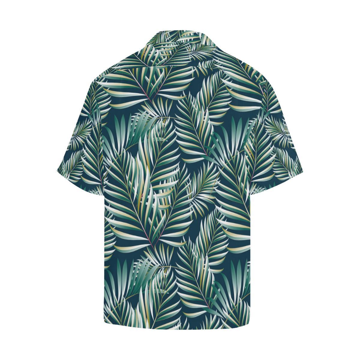 Sun Spot Tropical Palm Leaves hower Curtain Men Aloha Hawaiian Shirt