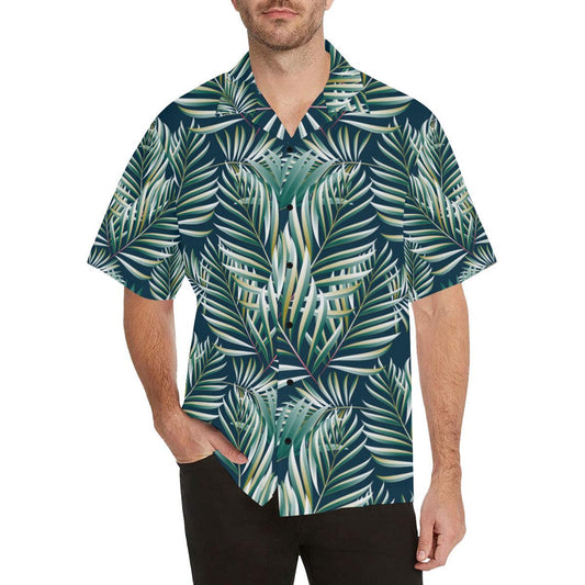 Sun Spot Tropical Palm Leaves hower Curtain Men Aloha Hawaiian Shirt