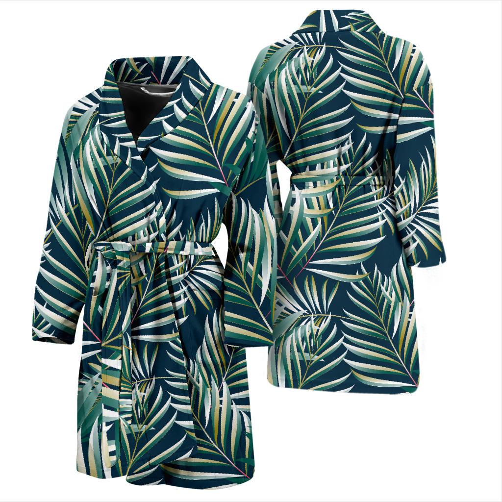 Sun Spot Tropical Palm Leaves hower Curtain Men Bath Robe-JTAMIGO.COM