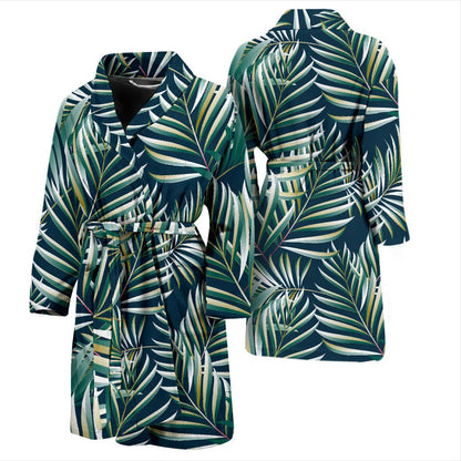 Sun Spot Tropical Palm Leaves hower Curtain Men Bath Robe-JTAMIGO.COM