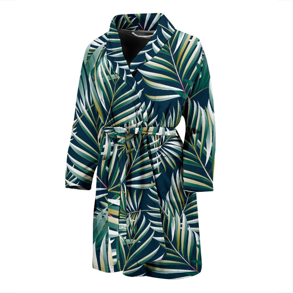 Sun Spot Tropical Palm Leaves hower Curtain Men Bath Robe-JTAMIGO.COM