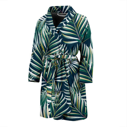Sun Spot Tropical Palm Leaves hower Curtain Men Bath Robe-JTAMIGO.COM