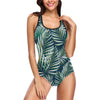 Sun Spot Tropical Palm Leaves hower Curtain One Piece Swimsuit-JTAMIGO.COM