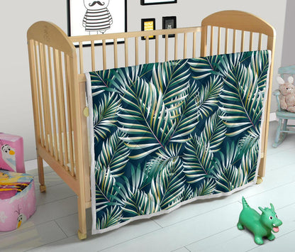 Sun Spot Tropical Palm Leaves hower Curtain Premium Quilt-JTAMIGO.COM