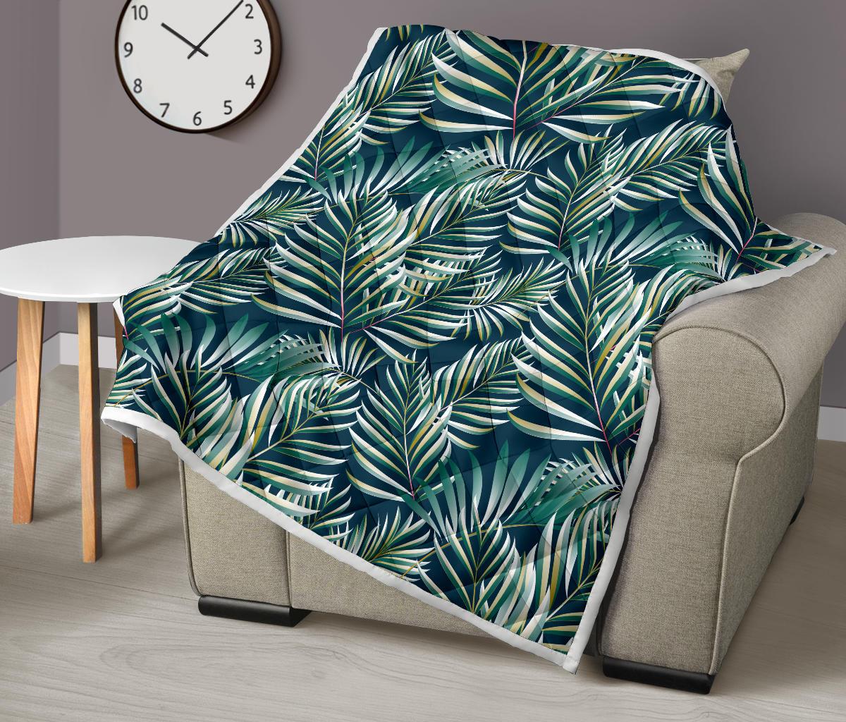 Sun Spot Tropical Palm Leaves hower Curtain Premium Quilt-JTAMIGO.COM