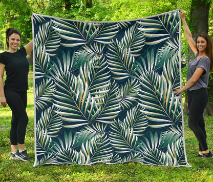 Sun Spot Tropical Palm Leaves hower Curtain Premium Quilt-JTAMIGO.COM