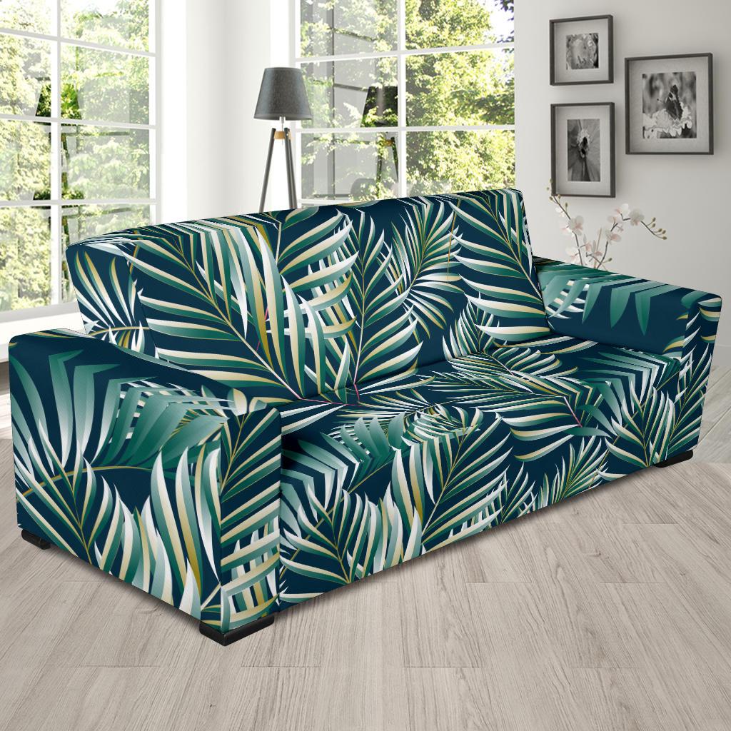 Sun Spot Tropical Palm Leaves hower Curtain Sofa Slipcover-JTAMIGO.COM
