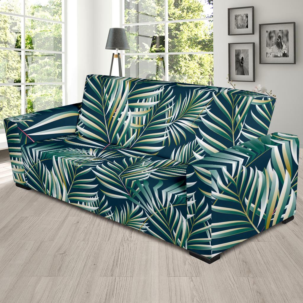 Sun Spot Tropical Palm Leaves hower Curtain Sofa Slipcover-JTAMIGO.COM