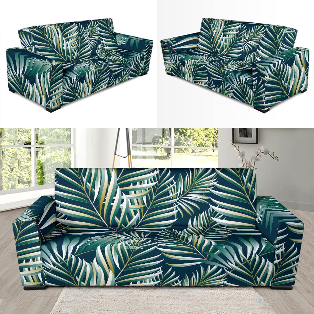 Sun Spot Tropical Palm Leaves hower Curtain Sofa Slipcover-JTAMIGO.COM