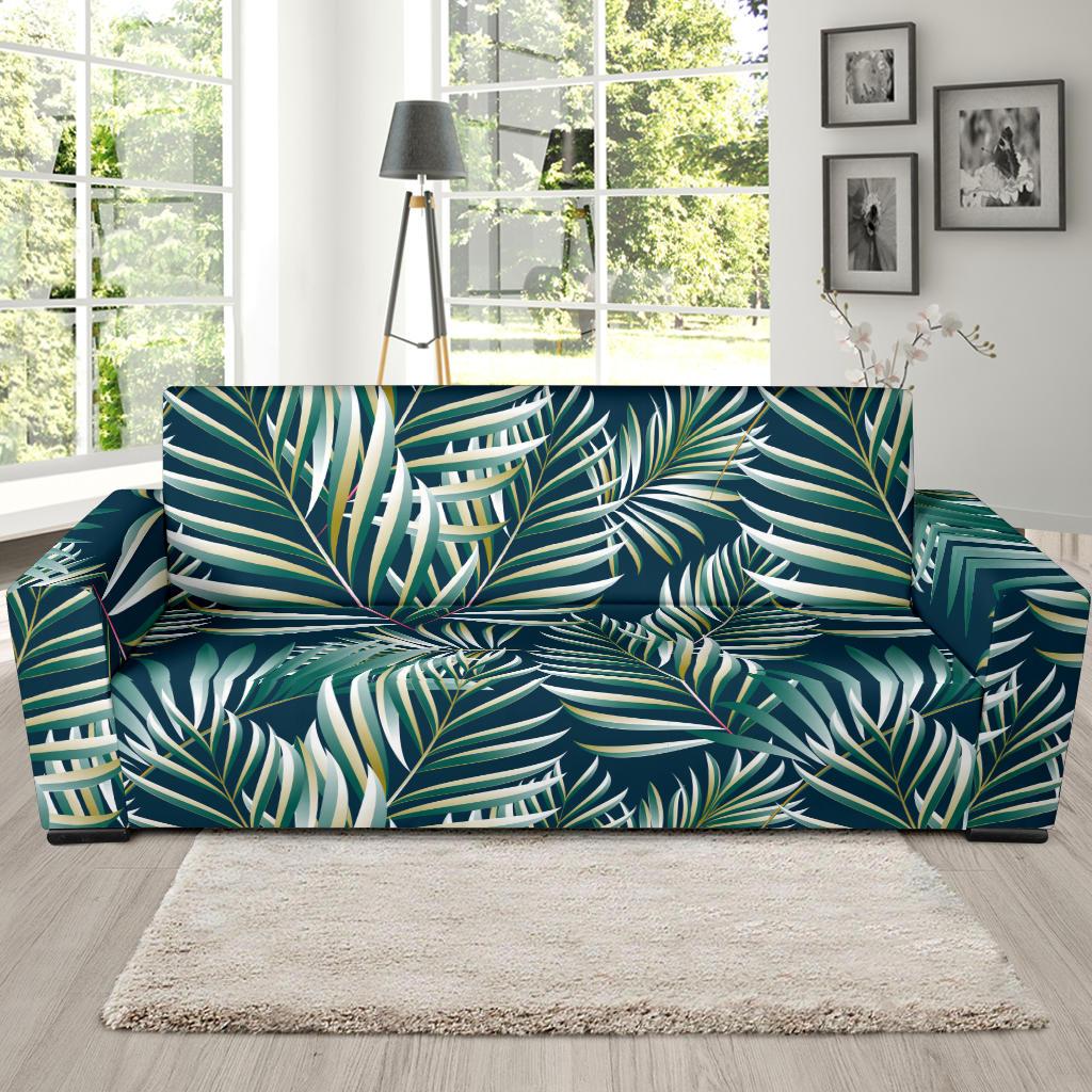Sun Spot Tropical Palm Leaves hower Curtain Sofa Slipcover-JTAMIGO.COM