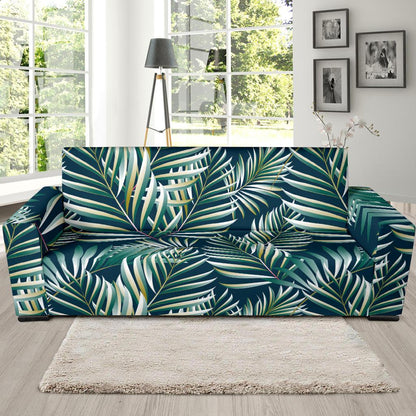 Sun Spot Tropical Palm Leaves hower Curtain Sofa Slipcover-JTAMIGO.COM