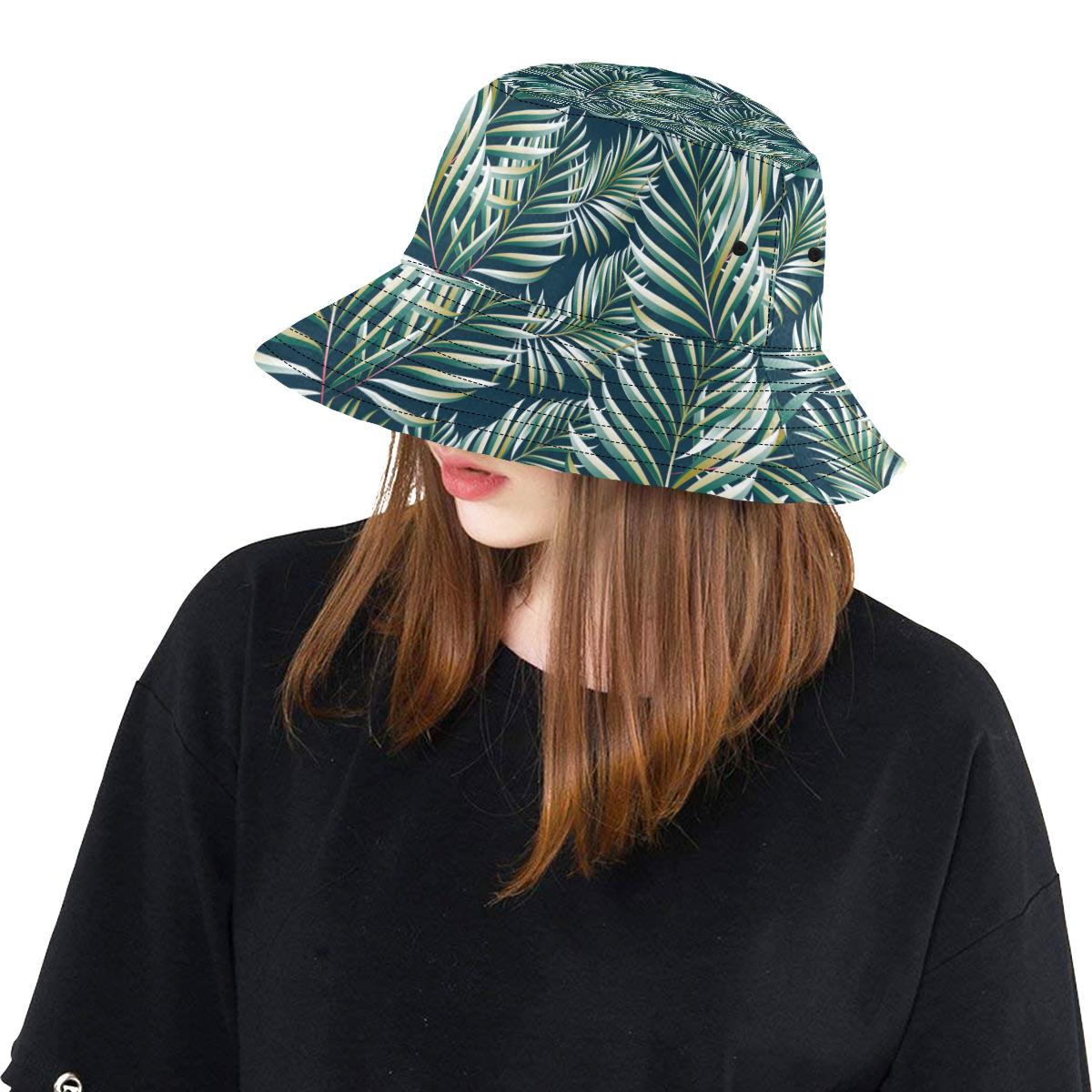 Sun Spot Tropical Palm Leaves hower Curtain Unisex Bucket Hat