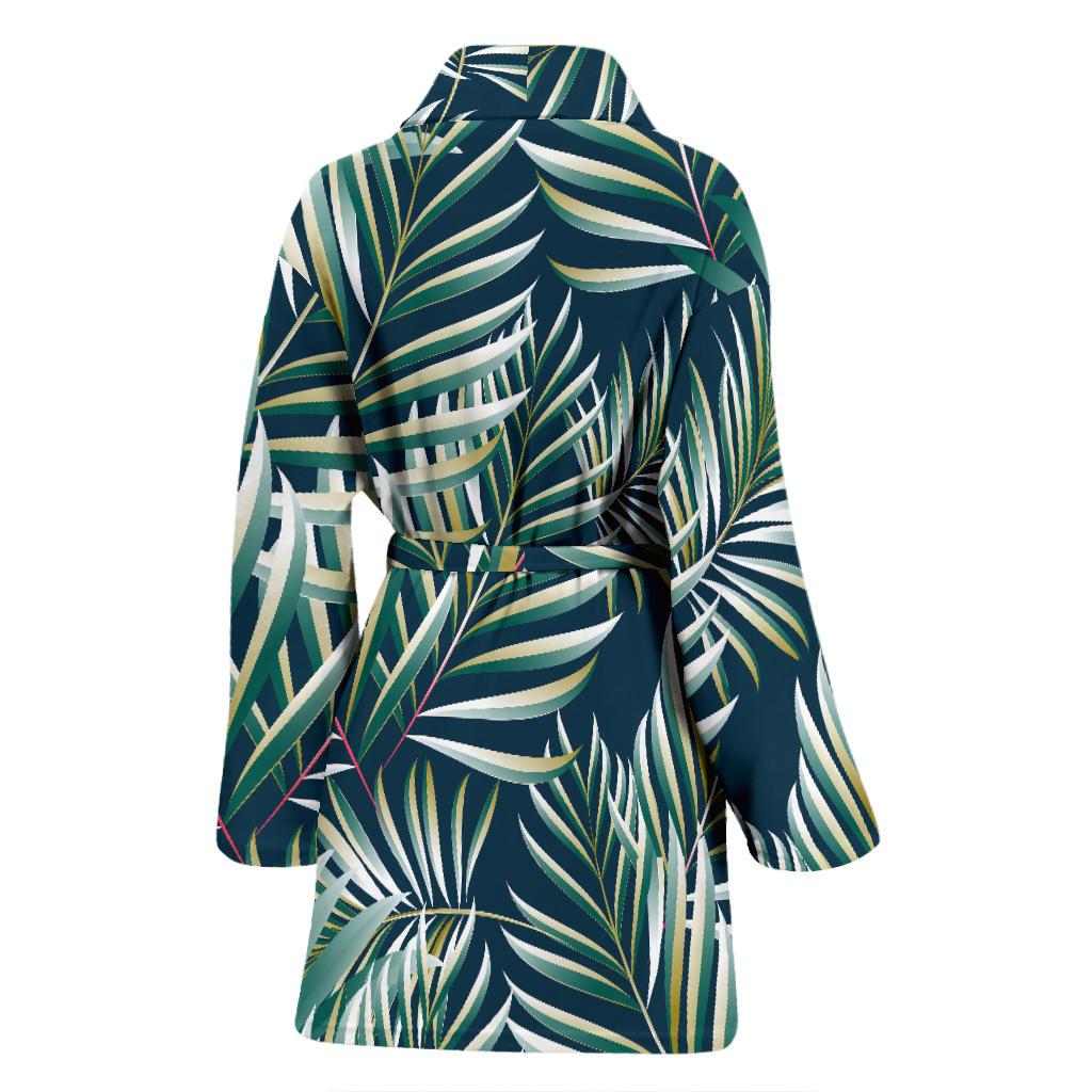 Sun Spot Tropical Palm Leaves hower Curtain Women Bath Robe-JTAMIGO.COM