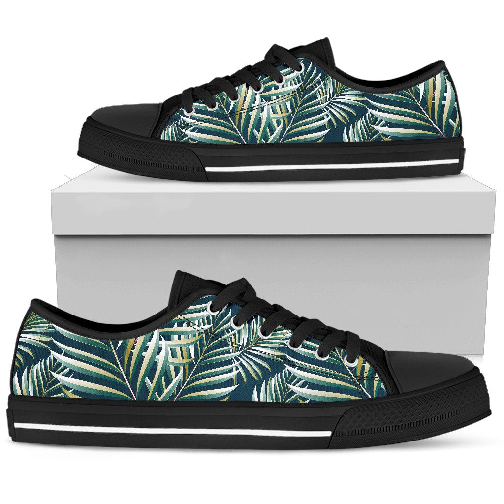 Sun Spot Tropical Palm Leaves hower Curtain Women Low Top Shoes-JTAMIGO.COM