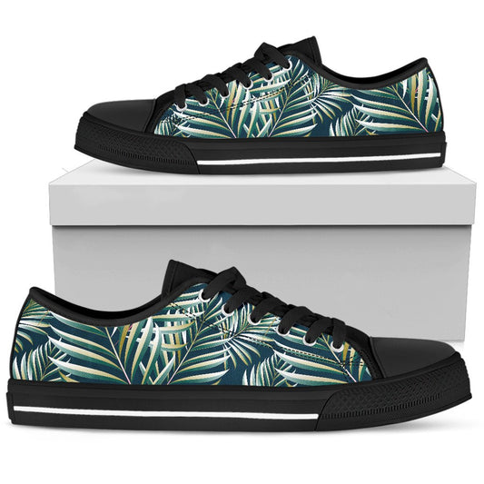 Sun Spot Tropical Palm Leaves hower Curtain Women Low Top Shoes-JTAMIGO.COM
