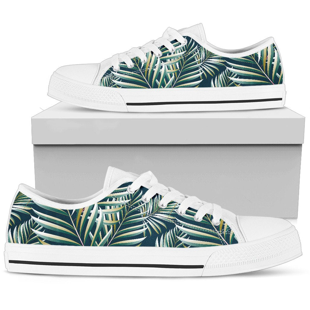 Sun Spot Tropical Palm Leaves hower Curtain Women Low Top Shoes-JTAMIGO.COM