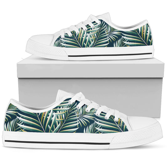 Sun Spot Tropical Palm Leaves hower Curtain Women Low Top Shoes-JTAMIGO.COM