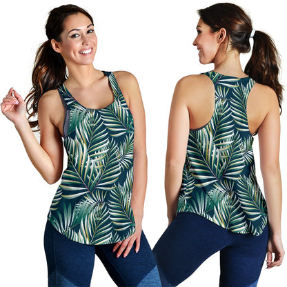 Sun Spot Tropical Palm Leaves hower Curtain Women Racerback Tank Top