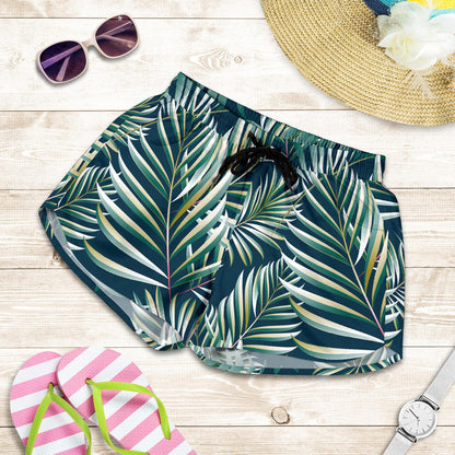 Sun Spot Tropical Palm Leaves hower Curtain Women Shorts-JTAMIGO.COM