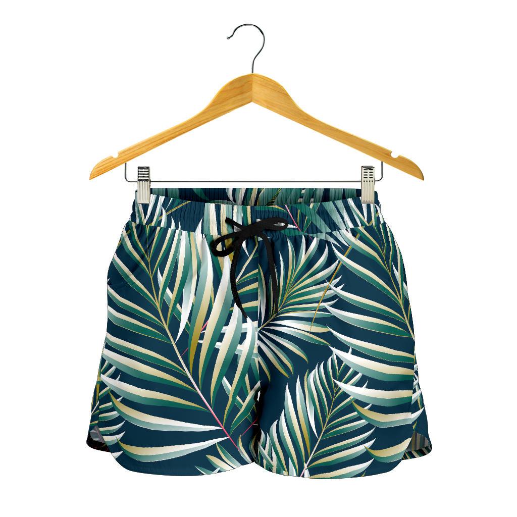 Sun Spot Tropical Palm Leaves hower Curtain Women Shorts-JTAMIGO.COM