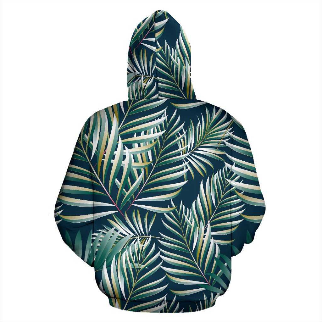 Sun Spot Tropical Palm Leaves Hower Curtain Zip Up Hoodie