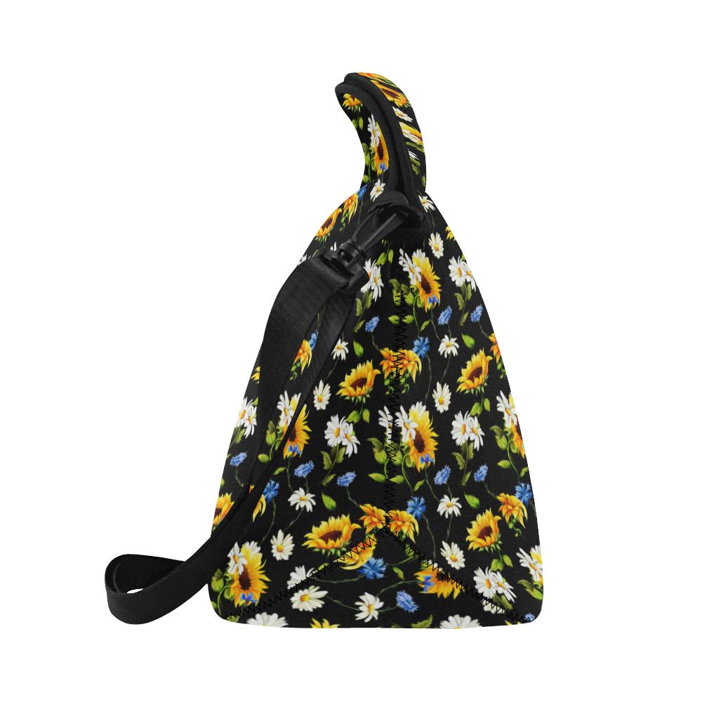 Sunflower Chamomile Bright Color Print Neoprene Lunch Bag (Model 1669)(Large)-JTAMIGO.COM